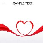 Red Ribbon Forming Heart with Sample Text